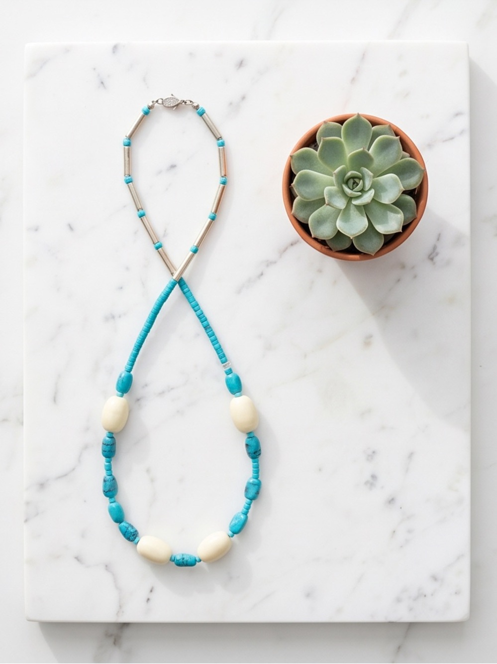 Designer Alexis Kirk Necklace With Ovoid Beads